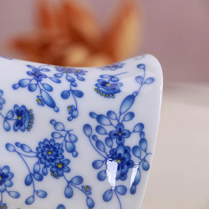 YeFine голубые и белые фарфоровые цветочные вазы для свадеб, керамические декоративные настольные вазы для искусственных цветов, орнамент