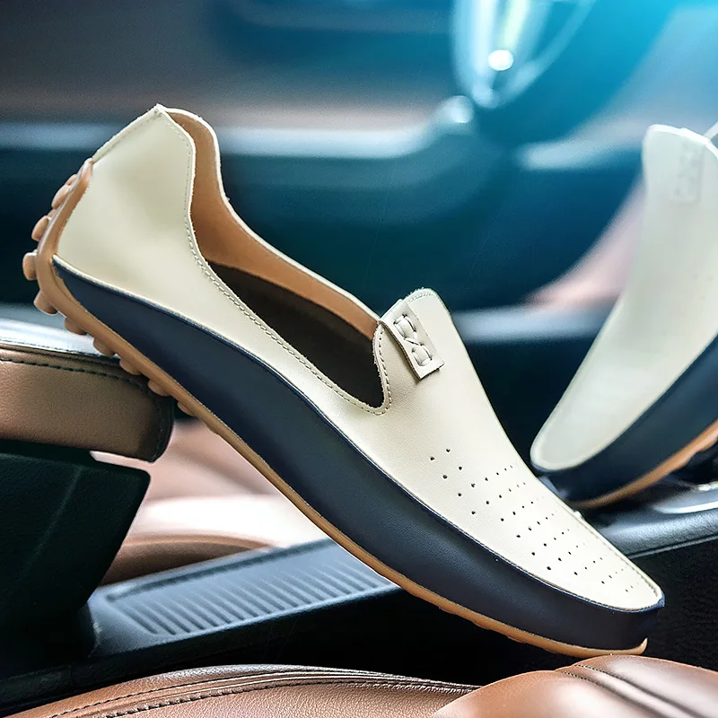 

New Fashion Men Casual Shoes Luxury Brand Flats Shoes for Men Driving Shoes PU Leather Loafers Shoe Men Herren Schuhe XZ-059