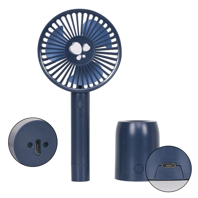 Ручной вентилятор небольшой Осциллирующий персональный охлаждающий вентилятор с основанием и встроенной перезаряжаемой батареей для