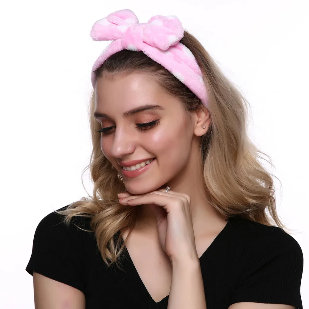 

MISM Striped Cute Women Headband Girl Bow Knot Soft Hairband Head Wrap Velvet Hair Band Accessories Mujer