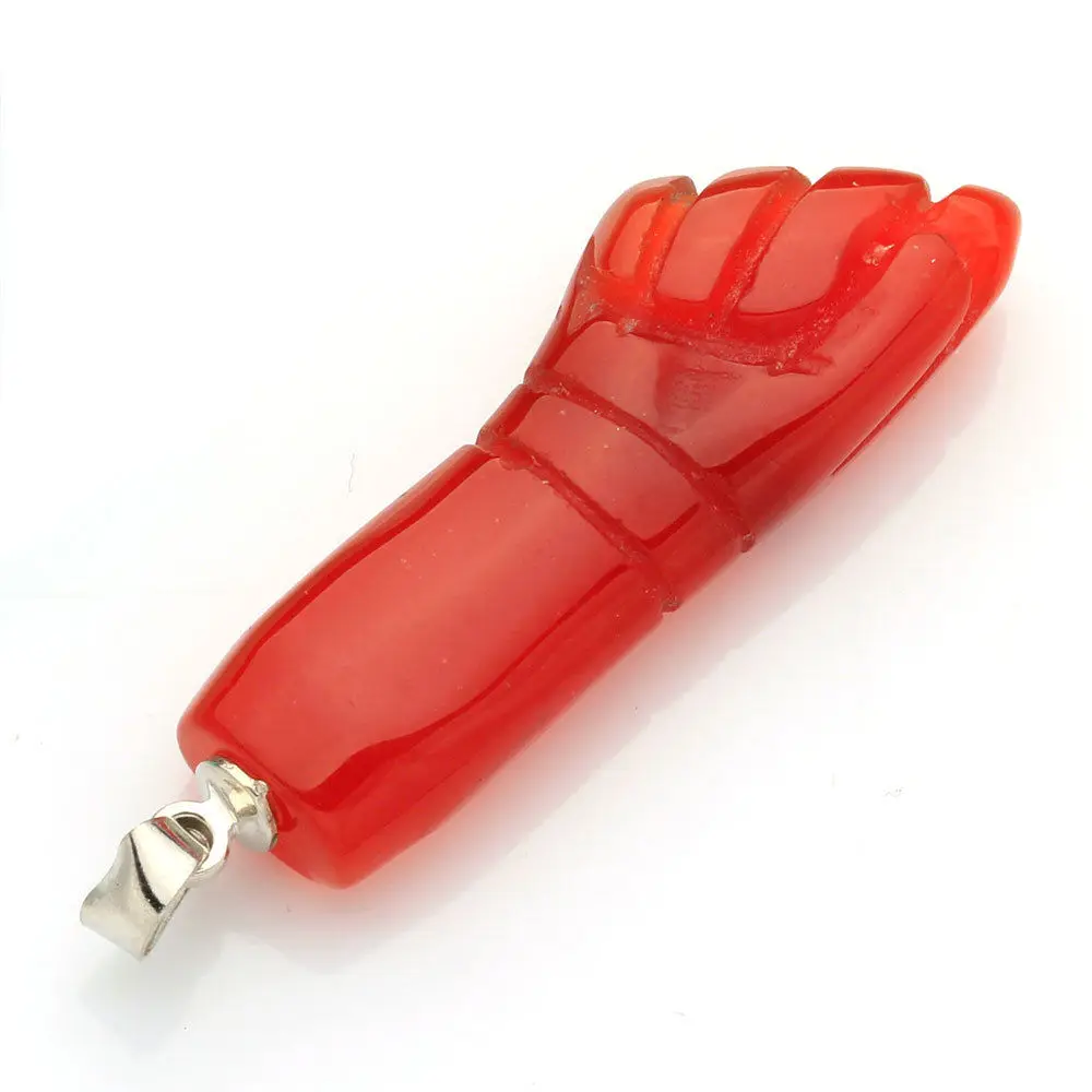 

Tumbled 1.2" Carnelian Hand Carvd Semiprecious Stone Thumb Up Fist Pendant Crystal Reiki Healing Diy Jewelry Accessories