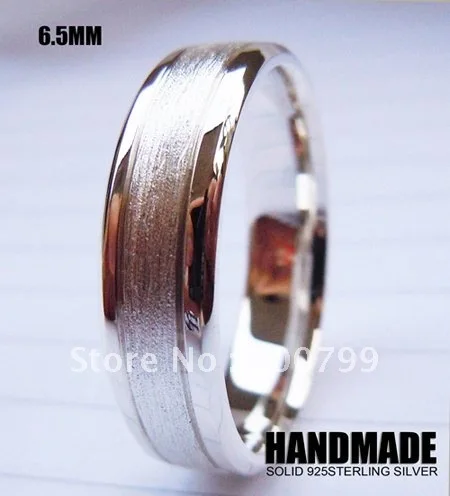 

Solid 925 Sterling Silver 6.5mm Wedding Band Ring