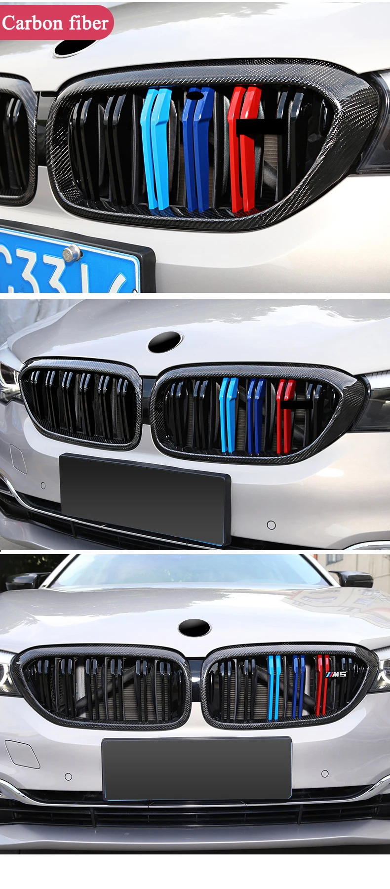 2012 2013 2019For BMW F06 Grill 6 series F06 F12 F13& M6 Front Bumper lip Carbon Fiber Front Grille