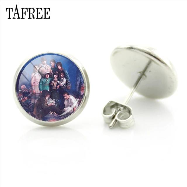 TAFREE Fashion Jewelry American Thriller TV Series Stranger Things Sliver Stud Earrings Women Party Decorations Earrings QF118 QF131