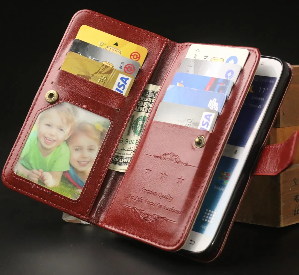 

for Samsung S6 Wallet Case Cover With Card Slot & Photo Frame PU Leather Magnetic Flip Phone Cases For Samsung Galaxy S6 G9200