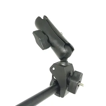 

Motorcycle Handlebar Clamp Bike Rail Mount Base with 1 inch Rubber Ball Double Socket Arm for Gopro Ram mount DSLR