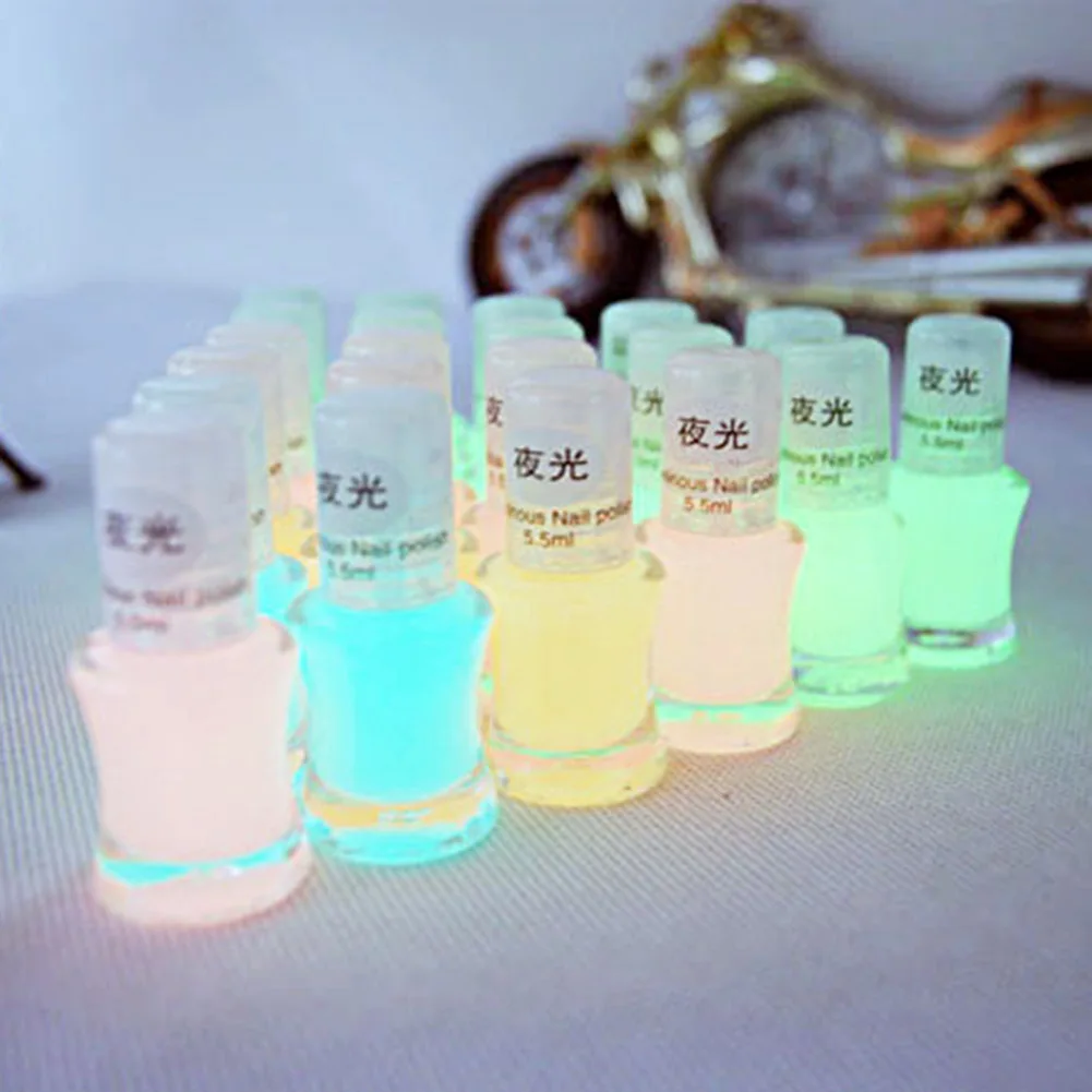 1 Bottle 5 5 ML Fashion Color Luminous Nail Polish Fluorescent Luminous 