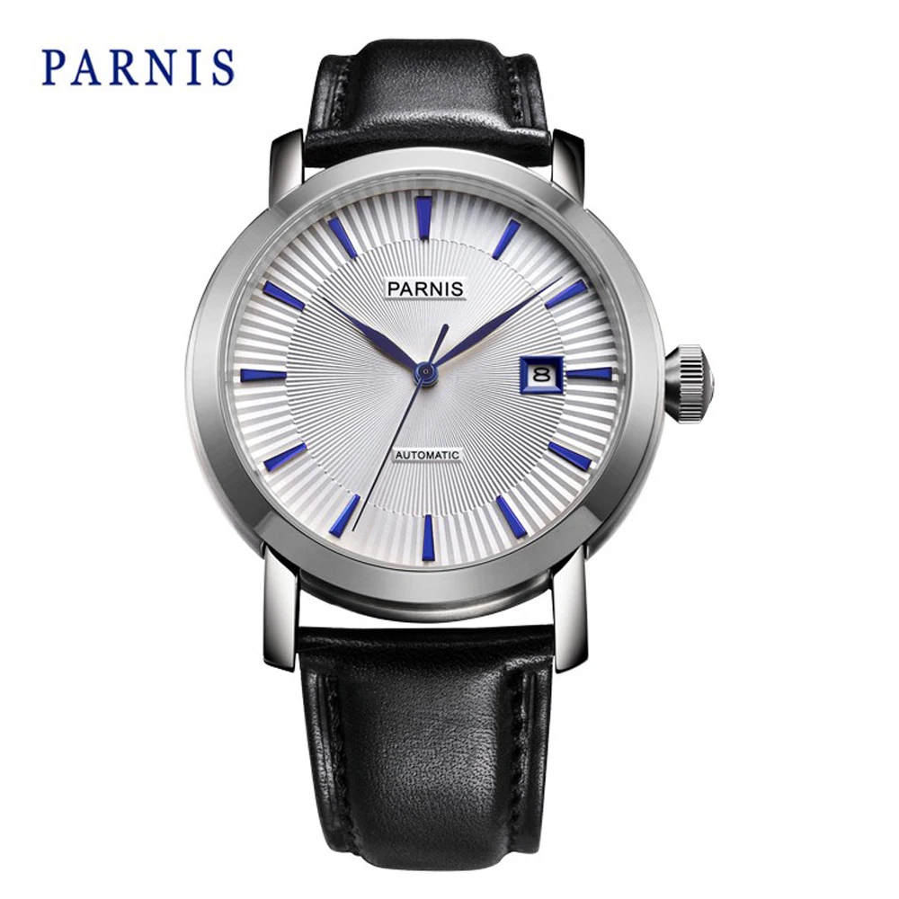 Parnis 42mm White Dail with Dark Bule Markds Business Automatic Men s Watch