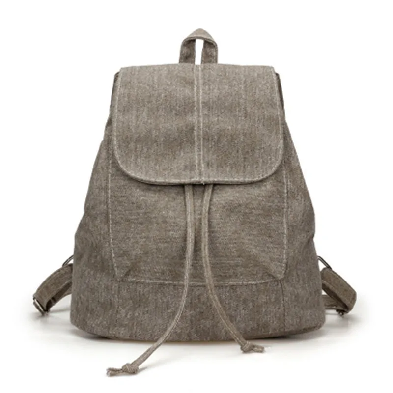 

ABDB New Canvas Women Backpack Drawstring School Bags For Teenagers Girls Small Backpack Female Rucksack