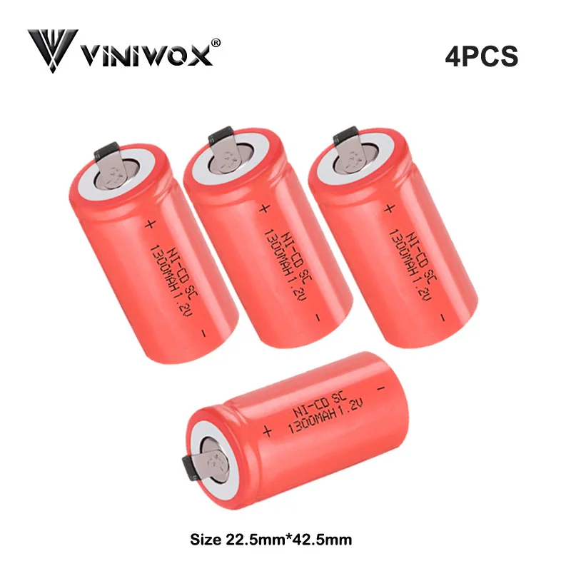 Ni-CD 1300mAh SC 1,2 V power Tool батарея ячеек Subc аккумуляторная батарея - Цвет: 4PCS