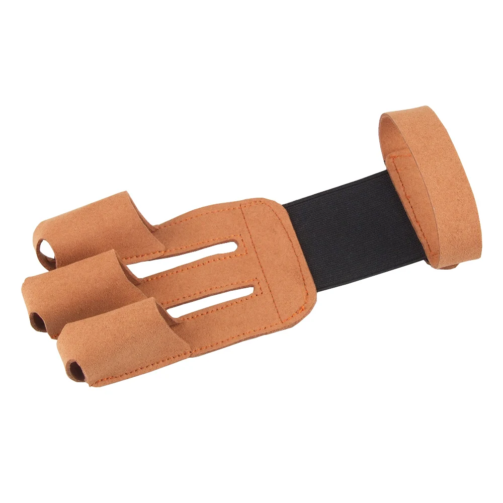Archery Protector 3 Finger Tab Glove With Leather Wrist Strap Shooting