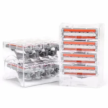 QShave мужские бритвенные лезвия для бритья заправка оранжевого цвета X3 лезвия, 12 картриджей(только лезвия без ручки