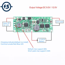 Повышающий Модуль зарядки постоянного тока 5 В-12 в до 9 В/12 В для литиевой батареи 18650 UPS Защита от напряжения преобразователь заряда