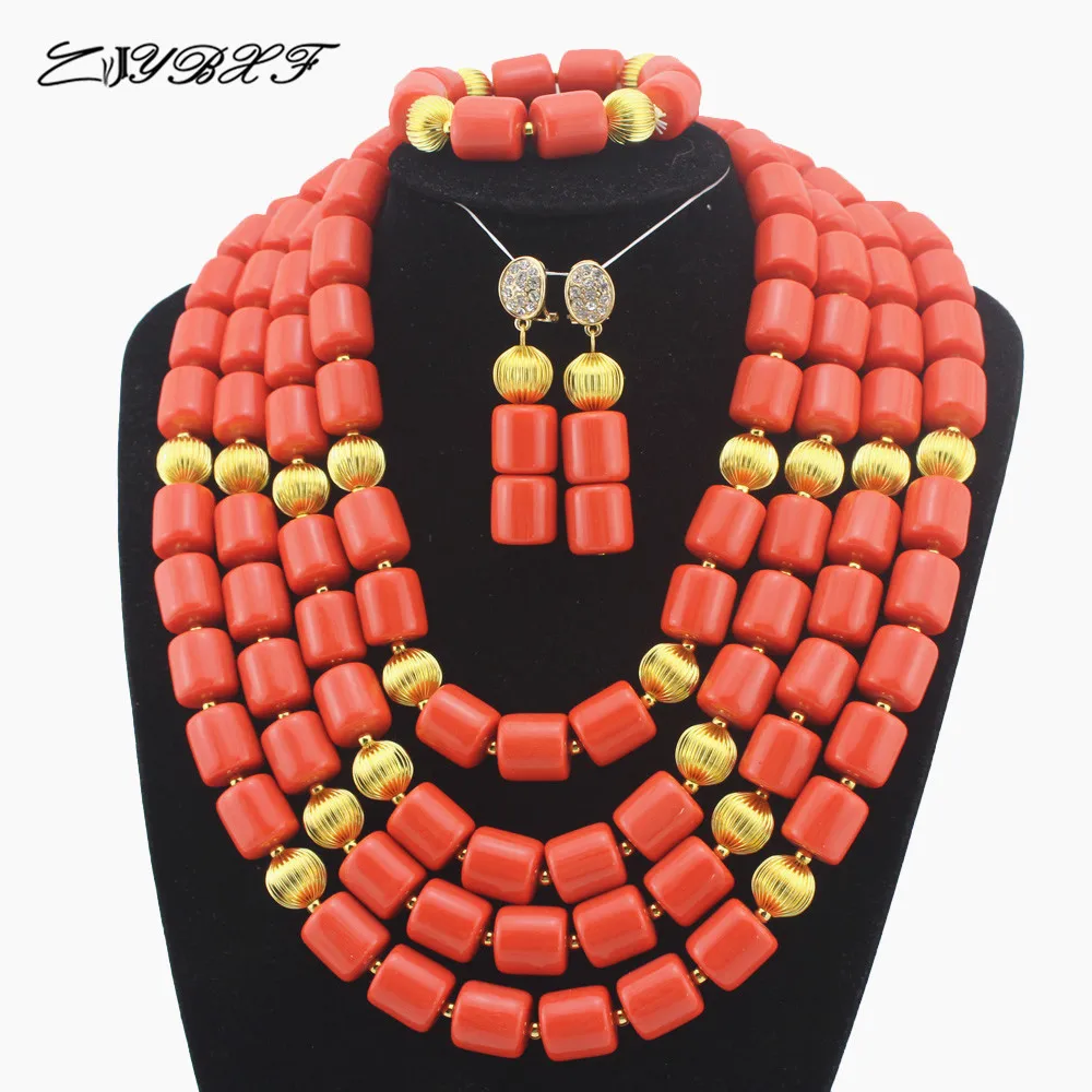 Buy Fashionable African Beads Jewelry Sets Coral Beads