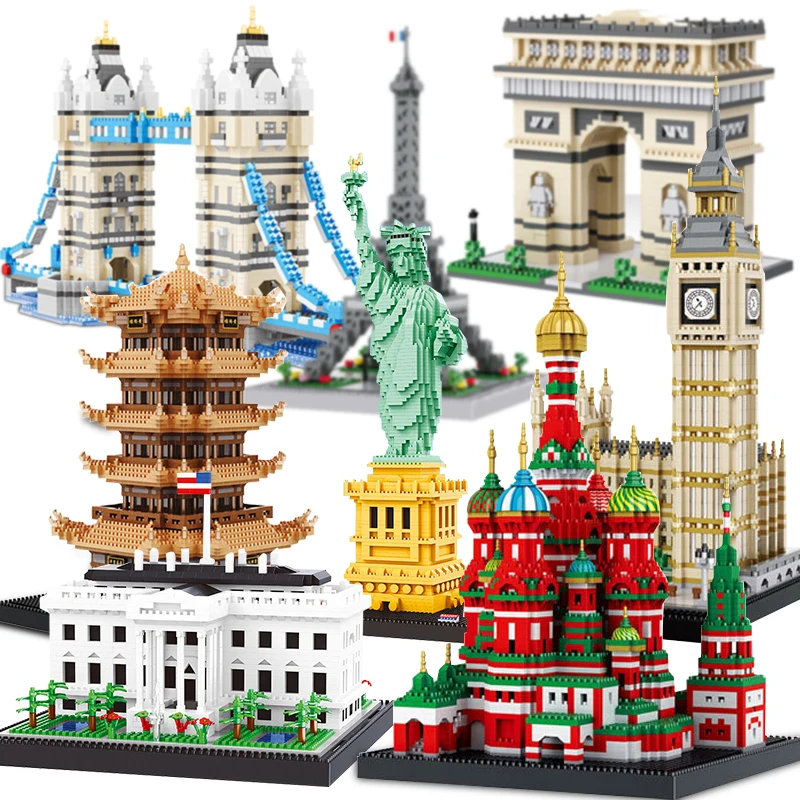 

Diamond NO Compatible legoing city london Architecture statue liberty sets building nano mini blocks nanoblocks eiffel Taj Mahal