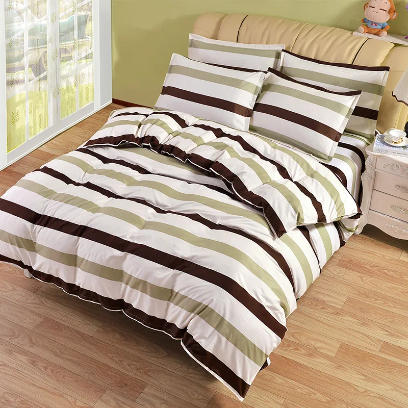 

100% Polyester Duvet Cover Striped Print Bedding Cover For Adults Double Bed Home Textile XF639-13 (No Pillowcase)
