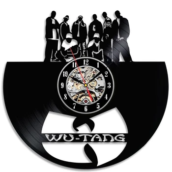 

Vintage Vinyl Record Wall Clock Modern Design Music Theme WU TANG CLAN HIP-HOP Band Clock Wall Watch Home Decor Gift for Fans