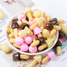 Mini champignon chocolat Miniature Kawaii, décoration de cuisine pour maison de poupée 6 pièces/lot