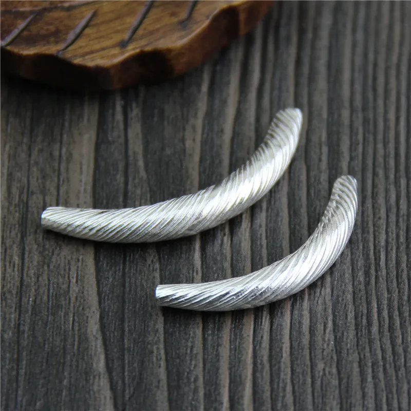 

Real 925 Sterling Silver DIY Curved Spacer Tube Suit Bracelet Necklace Making Jewelry Accessories