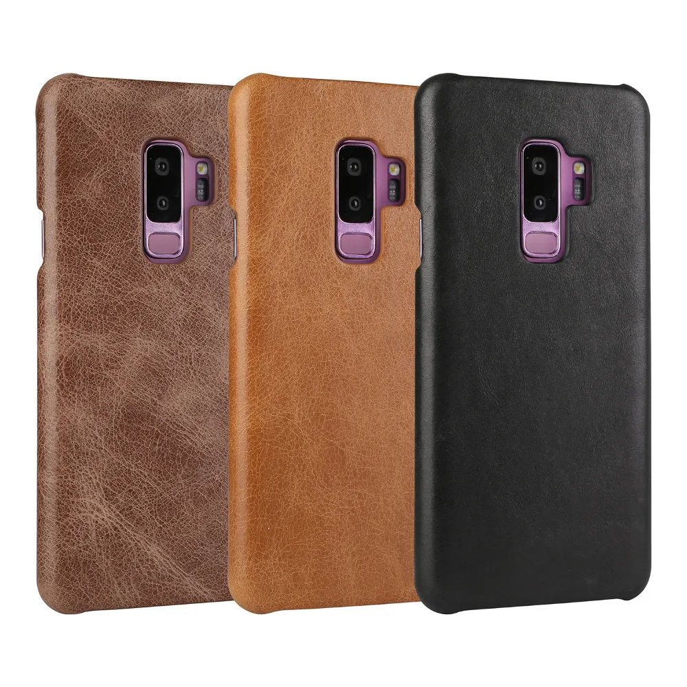 

For Samsung Galaxy S9 Plus Case S9+ Luxury Retro Cowhide Case Genuine Cow Leather Phone cover for Samsung Galaxy S9 S 9 Case