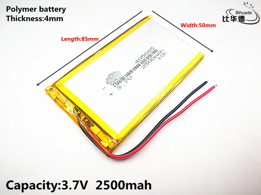 Литиевая батарея хорошего качества 3,7 V, 2500mAH 405085 полимерный ...