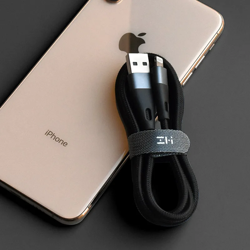 ZMI Lightning USB кабель Сертифицированный MFi Премиум нейлон PP плетеный рукав Кабель зарядного устройства для iPhone 1 M/2 M AL806 кабели синхронизации данных