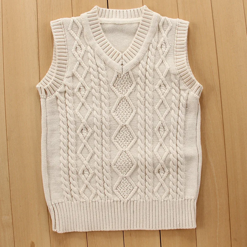 

New girl vest girl knitting vest collar v neck girl vest