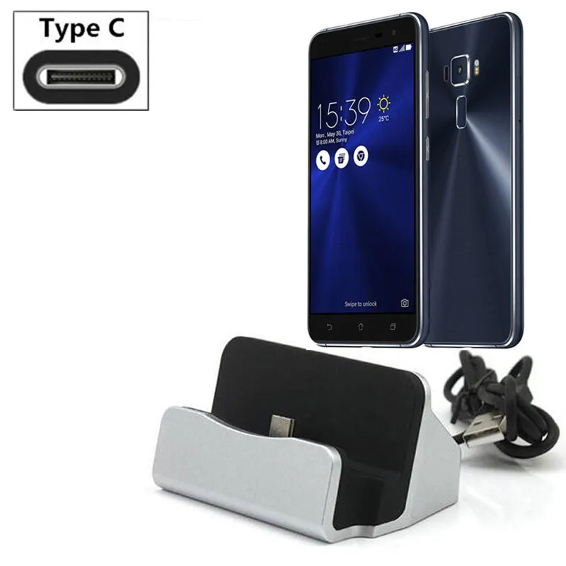 

Desktop Data Sync Type-C USB Cable Dock Charger Station For Samsung Huawei ASUS Zenfone 3 ZE552KL ZE520KL Charging Dock Adatper