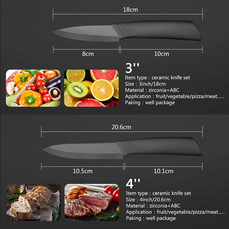 Tanie Nóż kuchenny ceramiczny noże kuchenne akcesoria zestaw 3 \