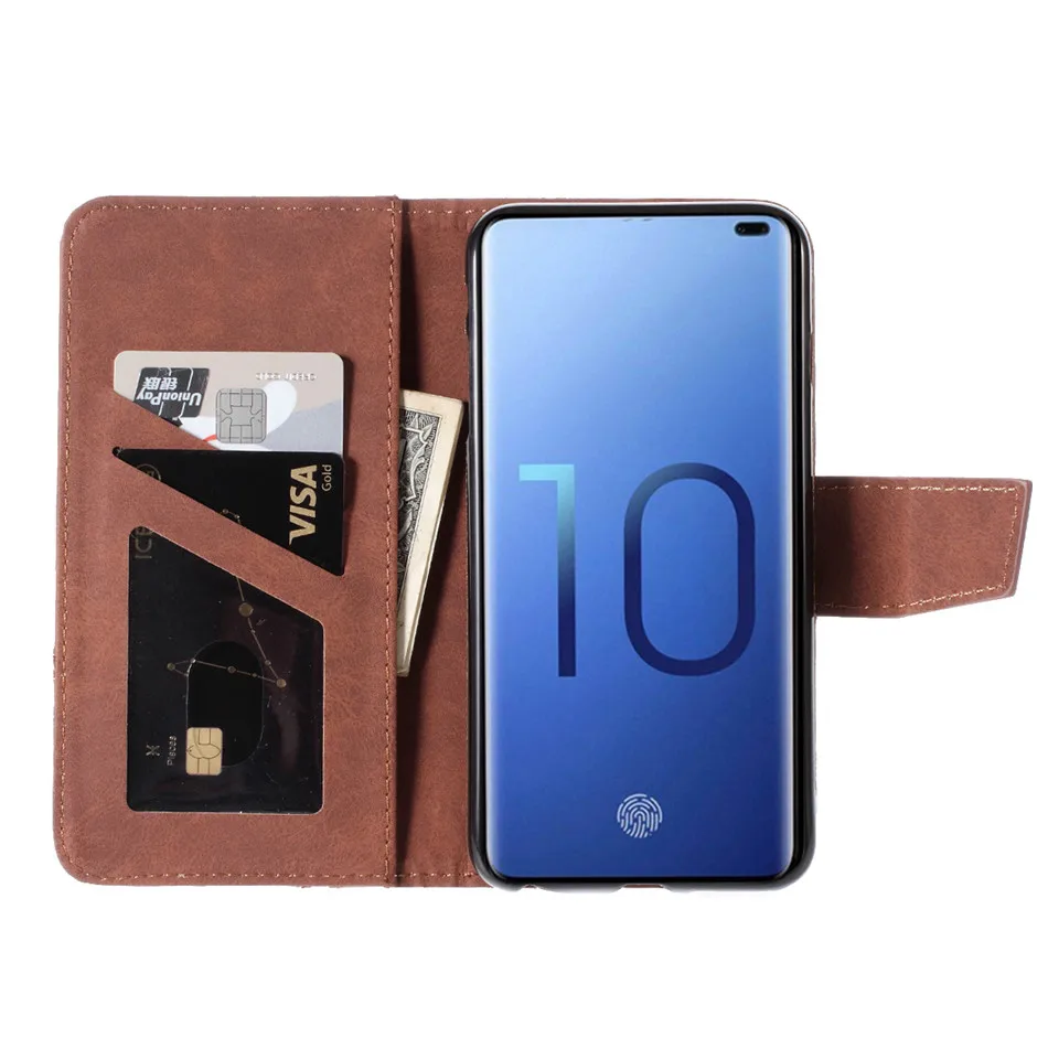 Ретро Бизнес Модный чехол для samsung Galaxy Note 9 8 j3 j5 A3 A5 S9 S8 S7 S6 S5 просто бумажник карты откидная крышка P23Z