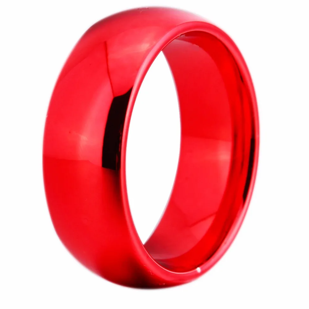 YGK ювелирные изделия 8 мм ширина красный цвет выпуклое, вольфрамовое обручальное кольцо из карбида