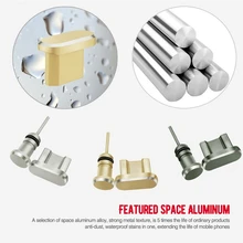 Телефона Android лепесток пыль вилка комплект разъем наушников и данных Plug алюминиевого сплава пыли разъем мобильного телефона зарядки Порты и разъёмы закупоривать