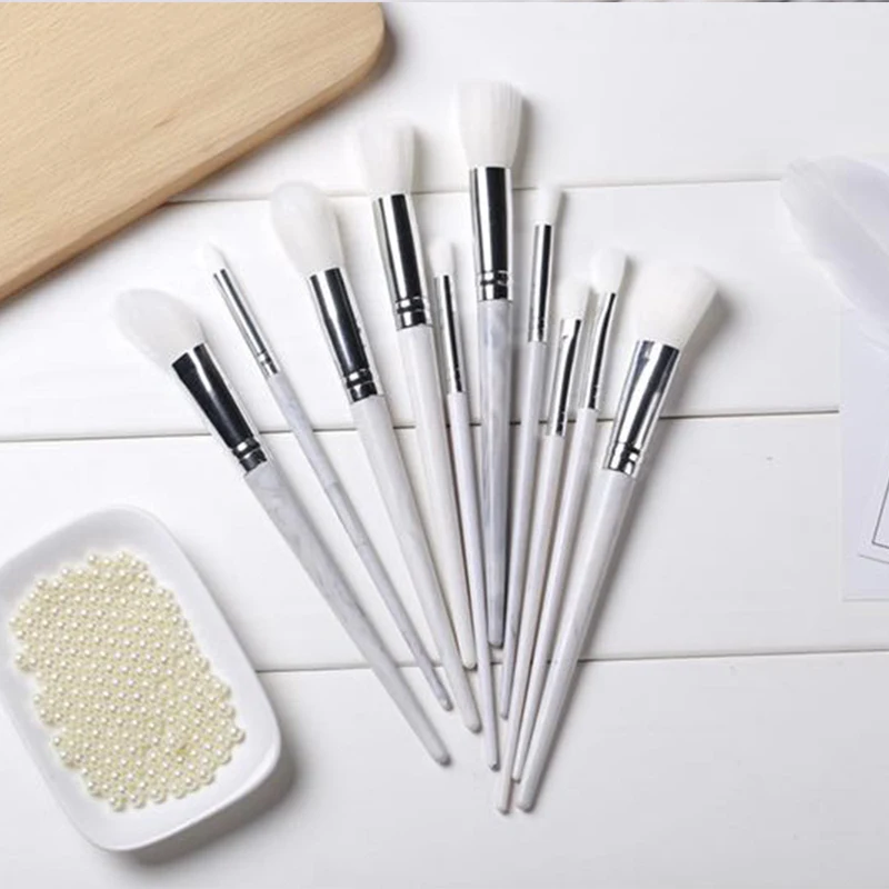 

Hot 10pcs/set Marble Makeup Brushes Eye Shadow Foundation Powder Eyeliner Eyelash Lip Cosmetic Tool