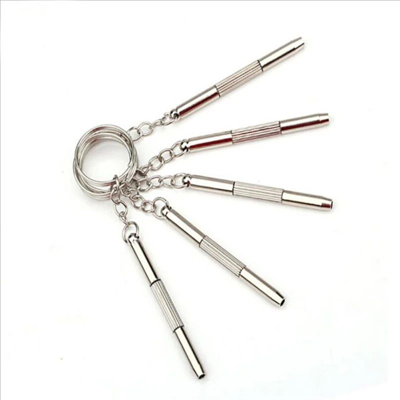 

5Pcs 3 in 1 Alloy Steel Precise Eyeglass Screwdriver Set Sunglass Watch Repair Tools Kit With Keychain Portable Screwdriver
