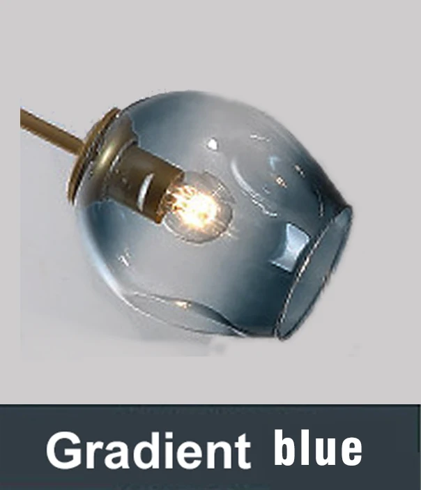 Gradient blue Современная люстра в скандинавском стиле, светильник ing, светодиодная лампа 110V220V, промышленные потолочные люстры, светильник ing, светильник для гостиной, спальни, светильники - Цвет абажура: Gradient blue