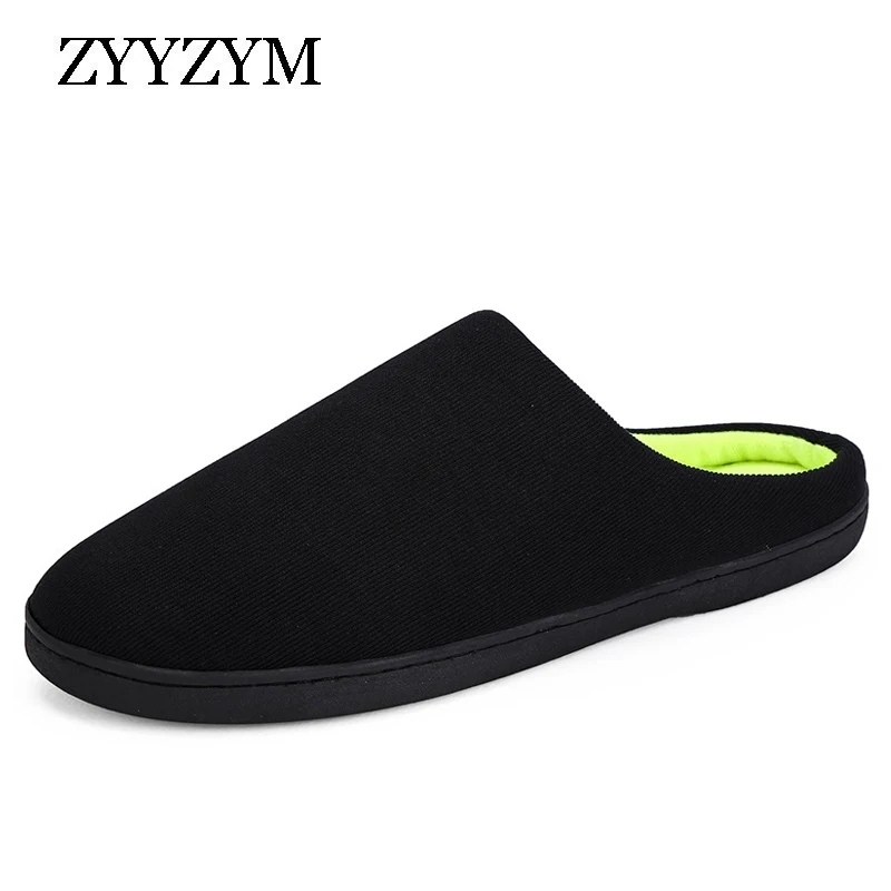 

ZYYZYM Men Cotton Slippers Winter Unisex Home Furnishing Indoor Cotton Shoes Men 2018 New Warm Slippers Plus Size