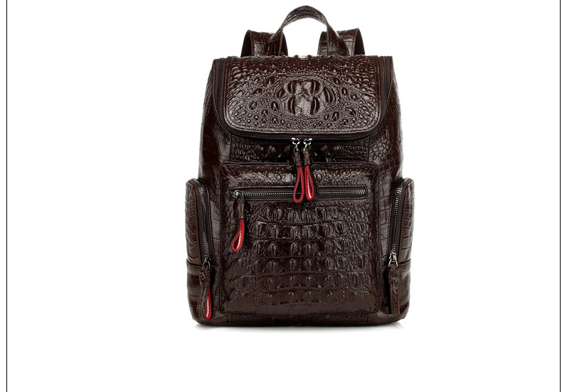 Мужской рюкзак из натуральной крокодиловой кожи, мужской кожаный рюкзак высокого качества, Студенческая дорожная сумка, мужские дизайнерские сумки известного бренда высокого качества