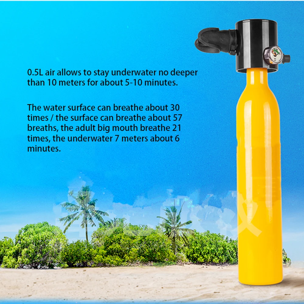 

0.5L Scuba Oxygen Cylinder Mini Oxygen Cylinder Diving Teaching Underwater Respirators Swimming Equipment Breathing Oxygen Tanks
