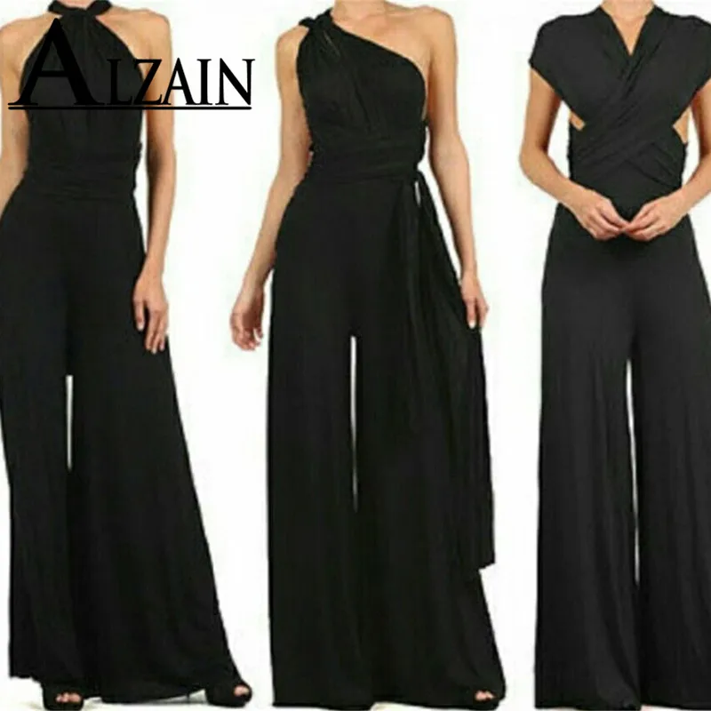

Bandage Sexy Jumpsuit Boho Rompers Women Jumpsuit 2019 Elegant Summer Jumpsuit Multi Way Wear Wrap Wedding Party