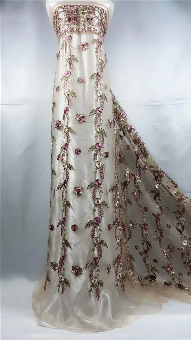 Beautiful India Women Wedding Lace Fabric African beads Net Laces Bride And Groom Dress Fabrics Ankara Mesh Tulle Voile | Дом и сад