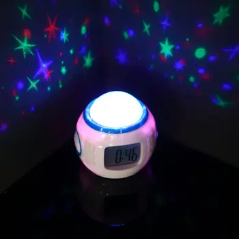 

ICOCO Starry Star Sky Music Projector Digital LED Alarm Clock Calendar Thermometer Snooze Function Night Light Flash Deal Sale