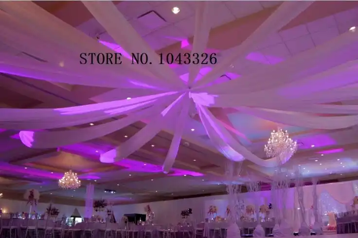 Wedding Event Decor Ceiling Fabric Sheer Draping 0 45m 8m 12pcs