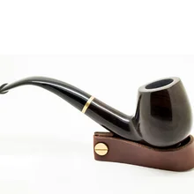 Трубка из черного дерева изогнутая черная курительная трубка ручной работы табачная трубка 9 мм фильтр деревянная труба с инструментами принадлежности для курения Q134