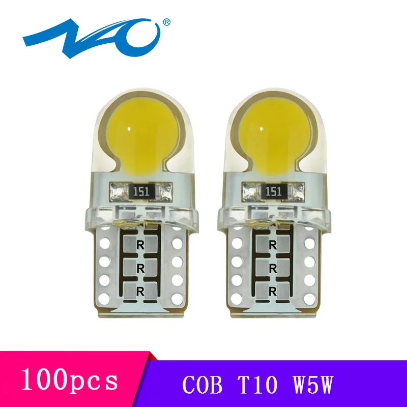 

NAO 100pcs W5W T10 car LED 12V wholesale DRL Auto Interior Lights white Clearance Light led lamp 194 168 Side Car Styling