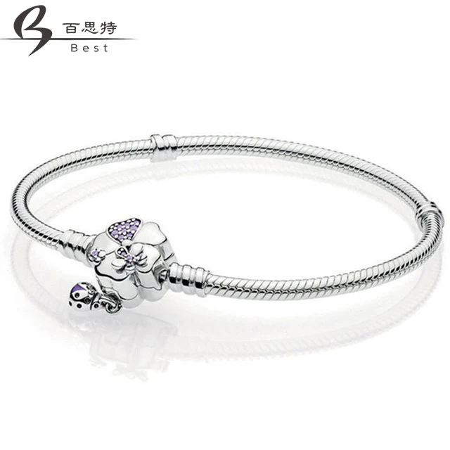 

BEST 100% 925 Sterling Silver NewGift 597124NLC Moment Bloom Four-Leaf Flower Bracelet Free Shipping