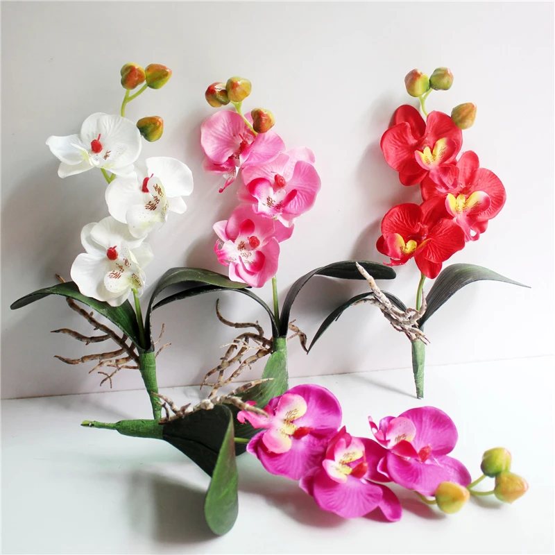 

Simulation Artificial Flowers Ornaments Plants DIY Mini Phalaenopsis Garden Home Decor Floriculture DA
