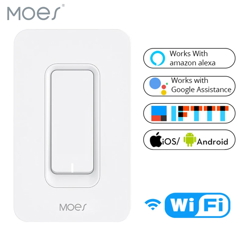 

US WiFi Smart Wall Light Switch Mobile APP Remote Control No Hub Required Works with Amazon Alexa Google Home IFTTT