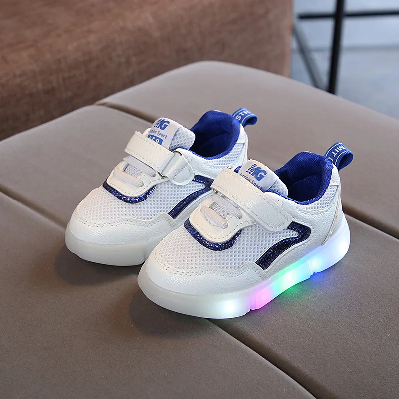 

New infant tennis European fashion mesh LED children shoes cute baby girls boys shoes footwear fashion Lovely kids sneakers