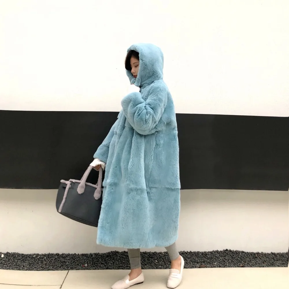 Or Soft Npi 90122d Fourrure De Naturel Mode Conception Touch Lapin Femmes Veste Lâche Rex Ciel pu Hiver Réel Chaude D'hiver Manteau Épaisse TAUHnqOH