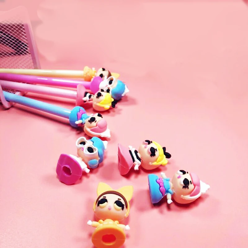 

Novel cartoon stereo doll 0.5 mm gel pen Office School Supplies Prize Student blue gel pen writing stationery